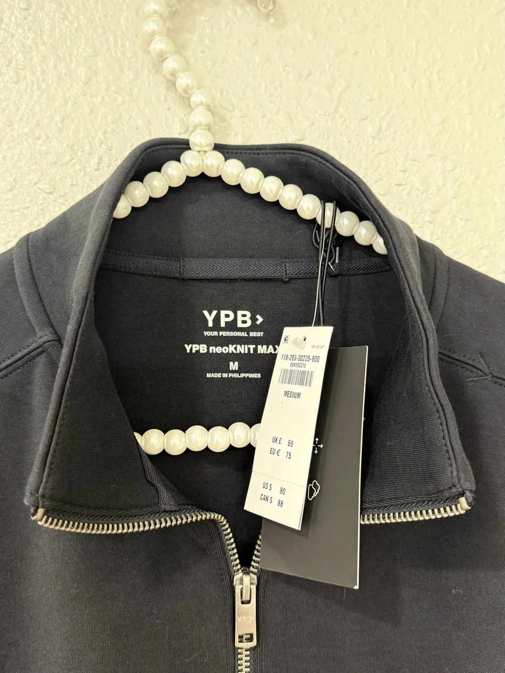 NWT YPB NeoKNIT Max Men’s Quarter Zip Pullover Black Size M Athletic Sweatshirt